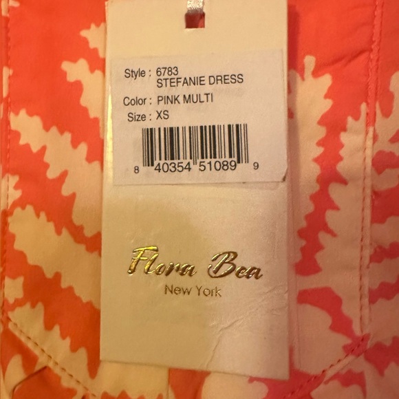 FLORA BAE, NEW YORK. NWT. Stefanie Cotton Shift Dress -Pink w/ Tropical Print XS - Picture 11 of 15